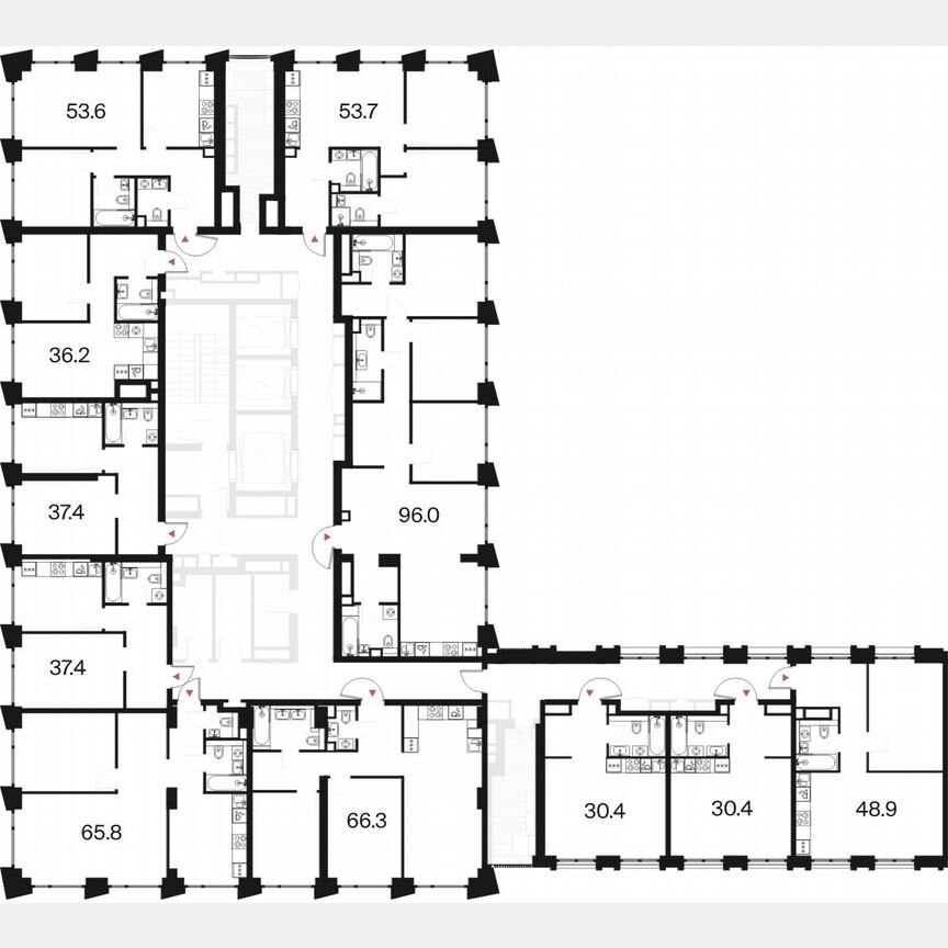 2-к. квартира, 66,3 м², 5/26 эт.