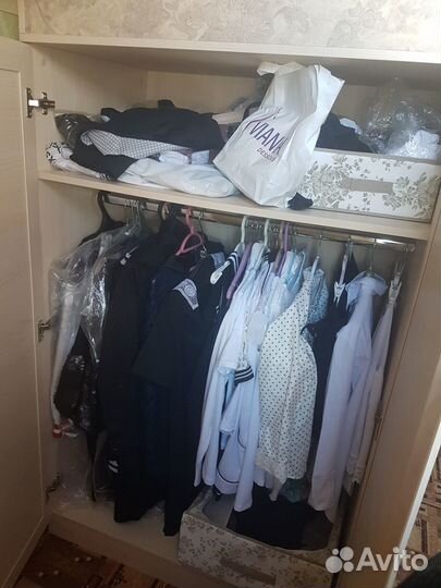 Кровать-чердак (матрас) со встроенным шкафом+шкаф