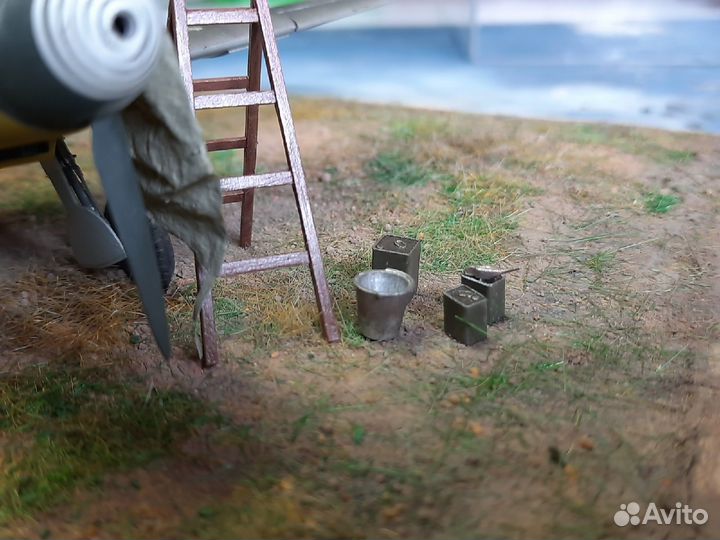 Диорама, модель бф109Ф звезда 1/48