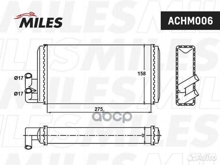 Радиатор отопителя audi A100 1.8-2.8 77-99 achm006