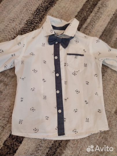 Рубашка на утренник с бабочкой 98