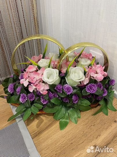 Кольца свадебные на машину, свадебное украшение