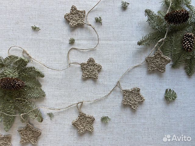 Новая текстильная гирлянда 2 м «Звезды»