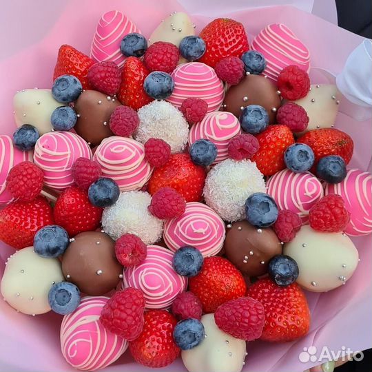 Клубничный букет, букет из клубники в шоколаде