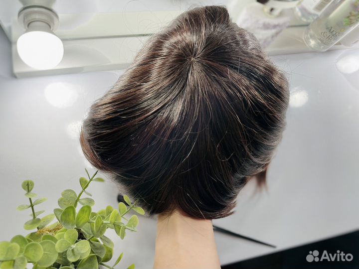 Парик женский каре каштановый