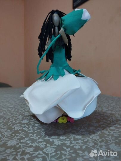 Поделка, кукла с розой ручная работа