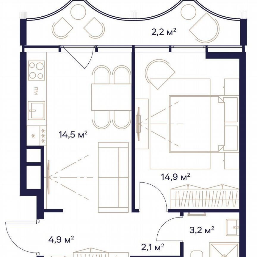 1-к. квартира, 41,8 м², 18/24 эт.