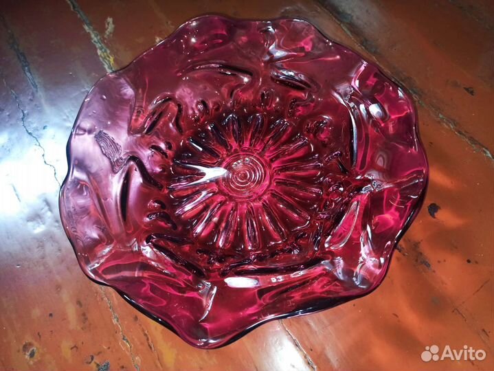 Ваза Богемия конфетница Чешское стекло СССР