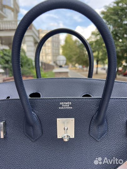 Сумка женская Hermes Birkin 35 blue nuit togo