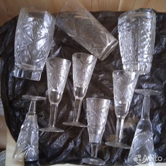 Хрустальная посуда СССР и цветное стекло