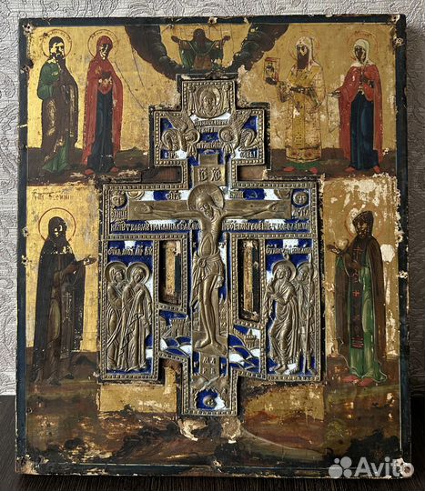 Икона Распятие Христово с Предстоящими Святыми