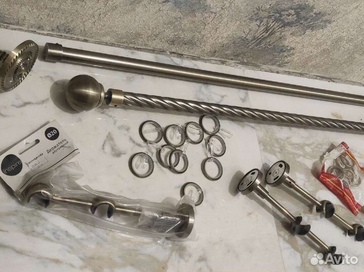 Карниз 2хрядный под бронз Inspare с комплектующими