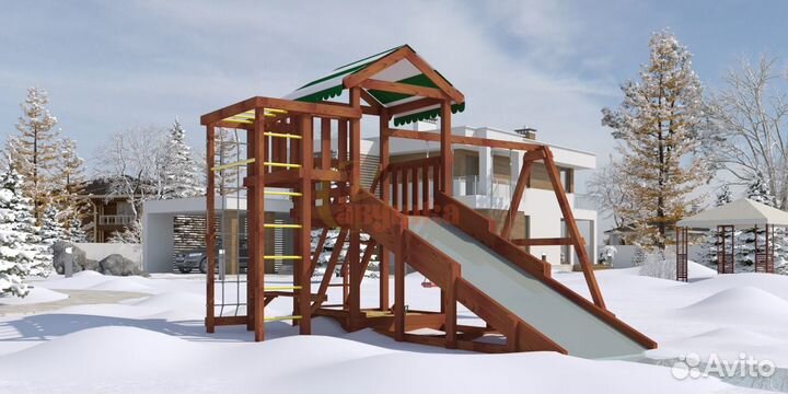 Детская площадка Савушка Мастер 3 (Махагон) 4сезон