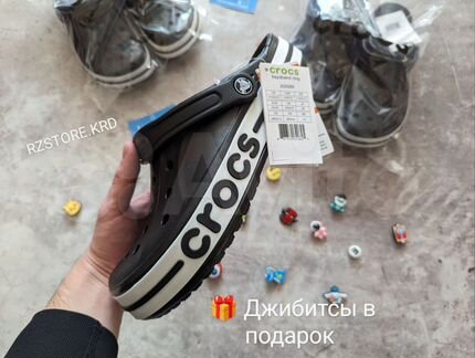 Crocs Сабо чёрные (41-46) + джибитсы