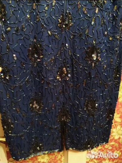 Платье вечернее винтаж шёлк пайетки