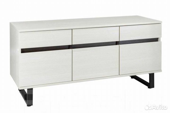 Тумба тв Аллиум-1 (Бодега белый/Металл черный) мек