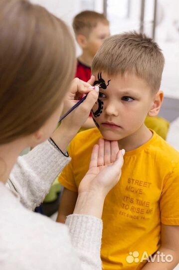 Аквагрим (+ неоновый), блеск-тату