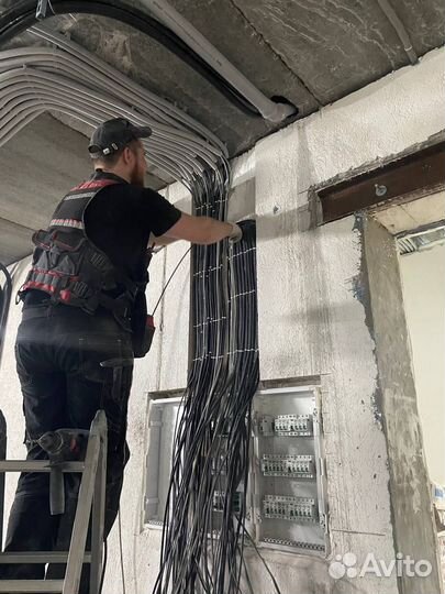 Замена проводки, сборка щита, электрик