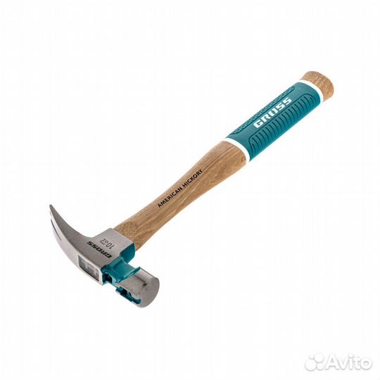 Молоток-гвоздодер, 280 г, угол 75, магнит, обрезин