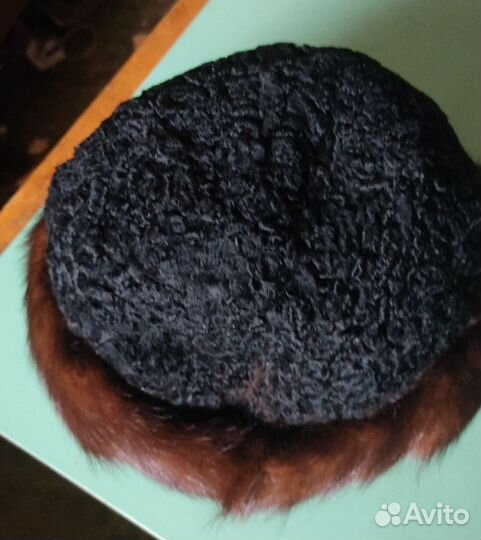 Шапка женская каракуль с норкой