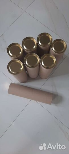 Тубус картонный с жестяной крышкой, 92*350 мм