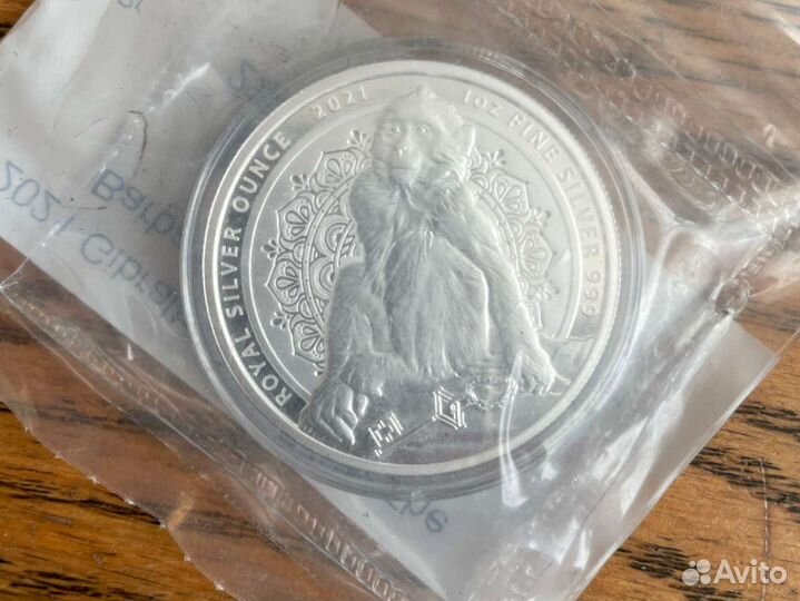 Гибралтар 2 фунта 2021г Берберская макака