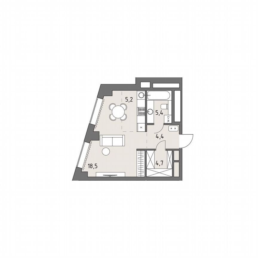Квартира-студия, 37,9 м², 28/35 эт.