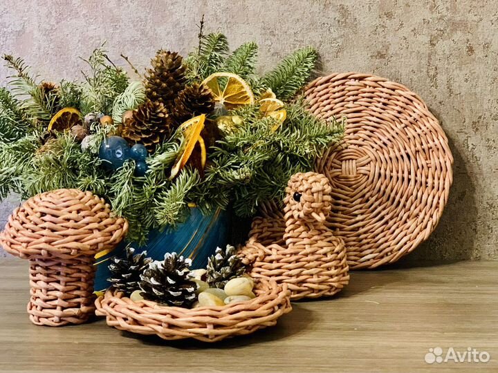 Вазочка плетёная Утёнок