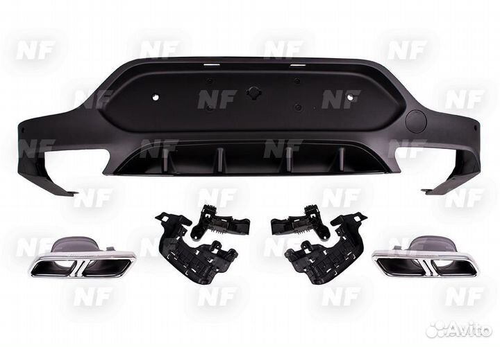 Диффузор насадки 63s AMG Mercedes GLC Coupe