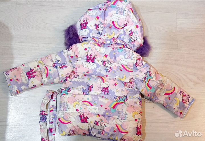 Зимний костюм с комбинезоном для девочки 92