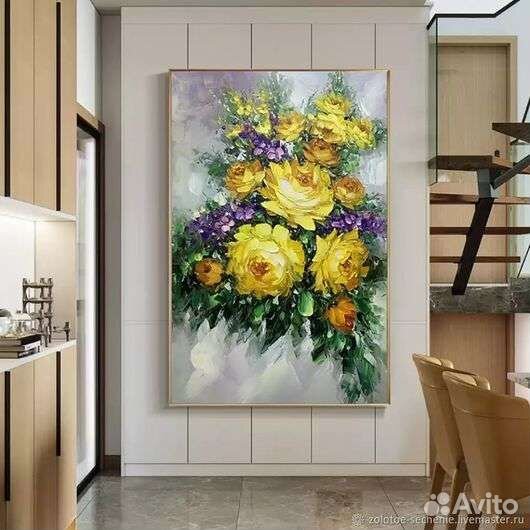 Картина маслом на холсте цветы