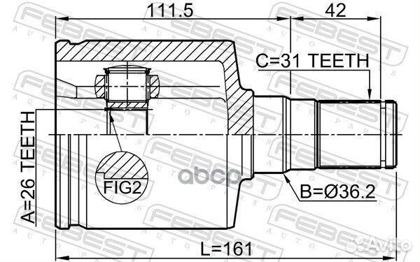 Шрус внутренний левый 26X36.2X31 2111-CA223LH