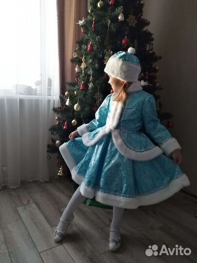 Костюм снегурочки. Ручная работа. На 4-7 лет