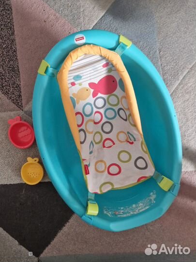 Ванночка для купания с горкой гамаком Fisher Price