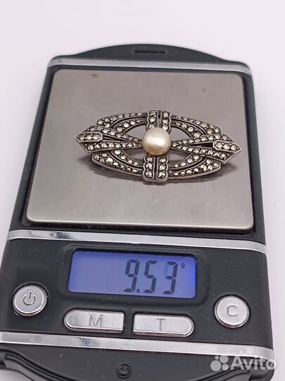 Брошь серебро 925 проба марказиты, первая полови