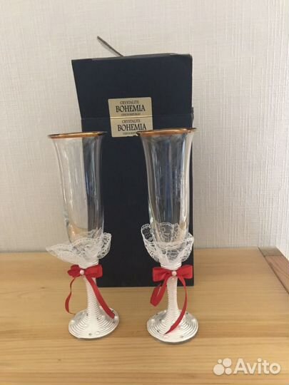 Бокалы свадебные богемия
