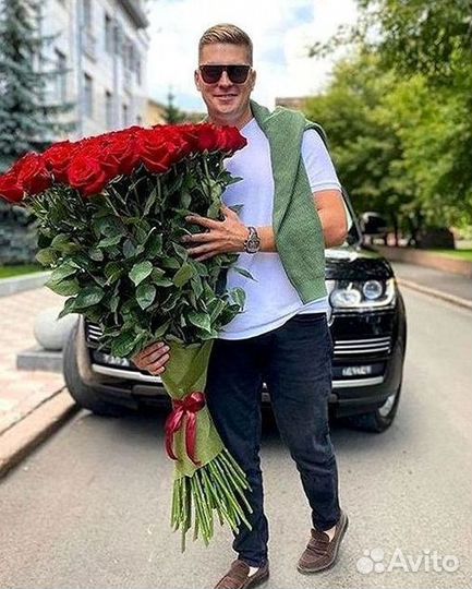 Розы высокие Доставка цветов