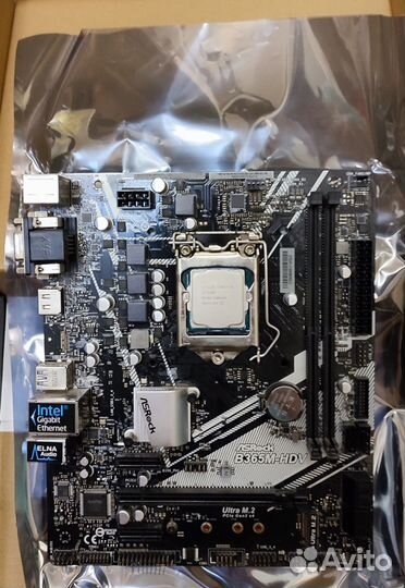 Мат. плата ASRock B365M-HDV и Intel Core i3-9100F