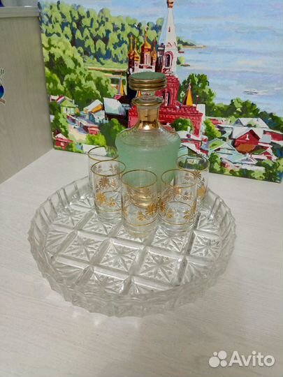 Набор Графин (Штоф) + рюмки СССР (Красный гигант)