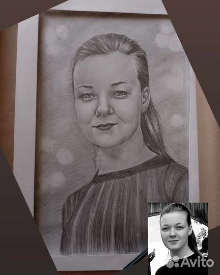 Портрет по фото карандашом