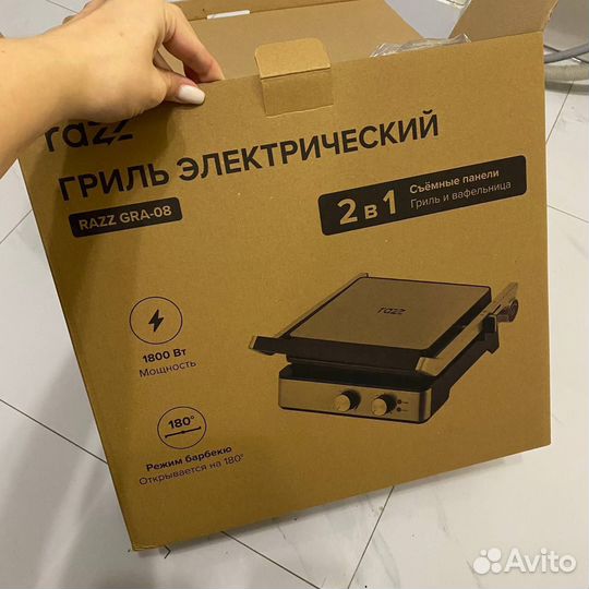 Элетрогриль + вафельница 2в1 новый