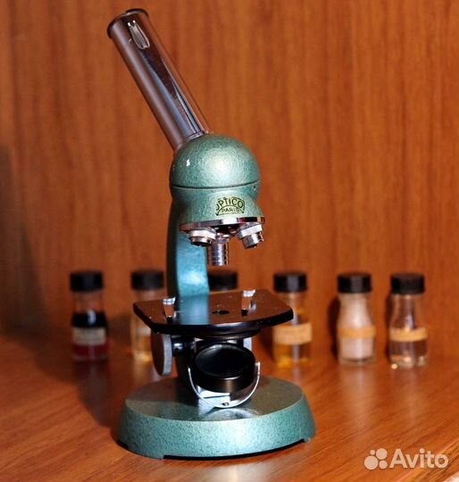 Старинный микроскоп optico paris