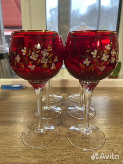Хрустальные фужеры богемия