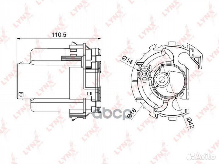 Фильтр топливный LF1066M lynxauto