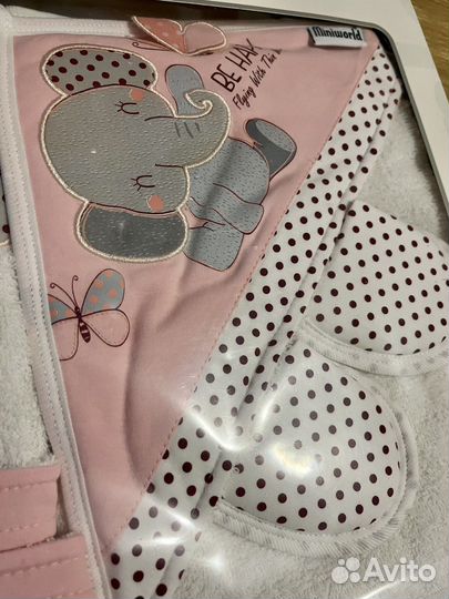 Халат и полотенце набор для новорожденного