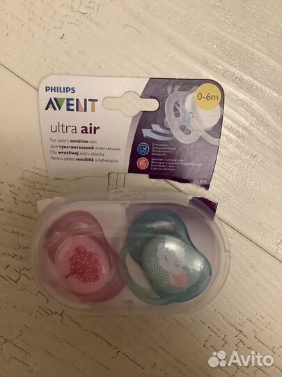 Новые Пустышки Philips Avent (0-6м) 2 шт оригинал
