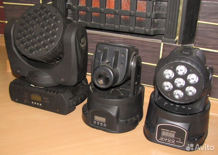Головы LED Светомузыка 3шт Rgbw Gobo Строб Mic DMX