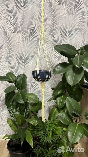 Подвесное кашпо макраме