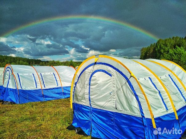 Палатка ангар 4-хместная с двойным тамбуром lanyu