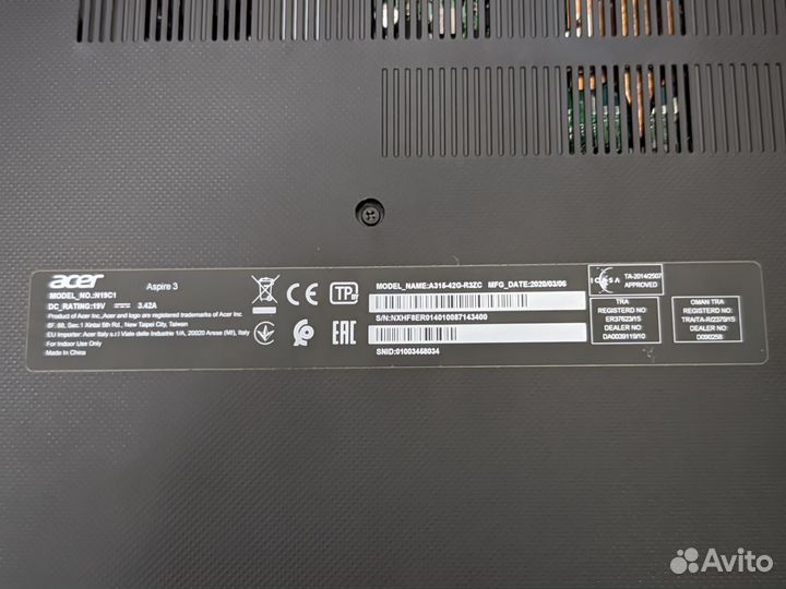 Ноутбук Acer Aspire A315-42G-R3ZC (к)